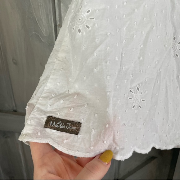 Matilda Jane Snow Globe‎ White Eyelet Floral Blouse Size XL - Picture 9 of 11